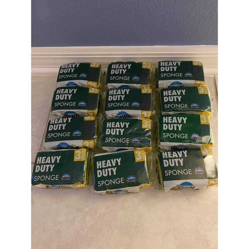 12 brand new heavy duty sponge Dawn ( 3 in each pack ) household bundle set